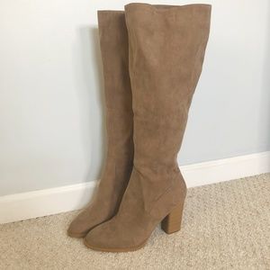 DV by Dolce Vita Knee High Suede Taupe Boots